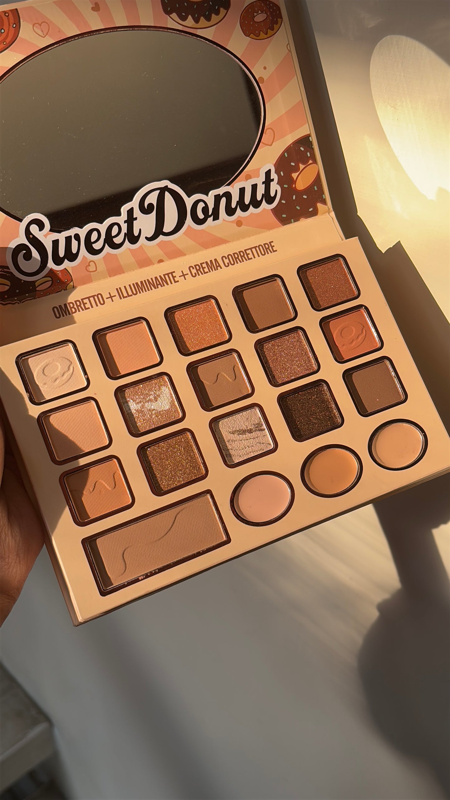 Sweet Donut Book Eyeshadow, Highlight & Concealer Cream Palette